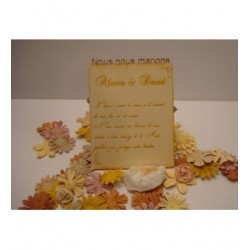 Lot 10 faire part mariage 02076 en bois