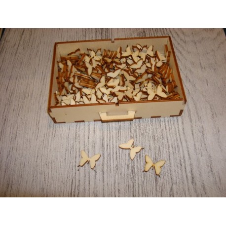 lot 50 papillons gd taille 2723 embellissement en bois pour vos créations