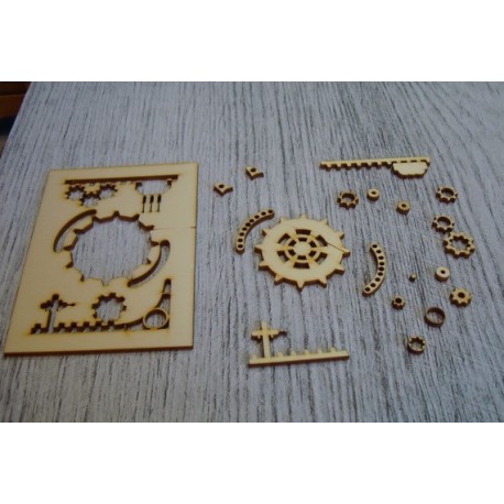 Steampunk 1403 embellissement en bois pour vos créations