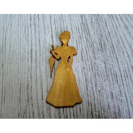 Femme d'époque gravé 1351 embellissement en bois pour vos créations