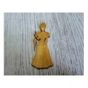 Femme d'époque gravé 1351 embellissement en bois pour vos créations