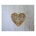 Coeur fleuri 1327 embellissement en bois pour vos créations