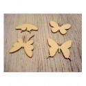 Lot de 4 papillons 1238 embellissement en bois pour vos créations