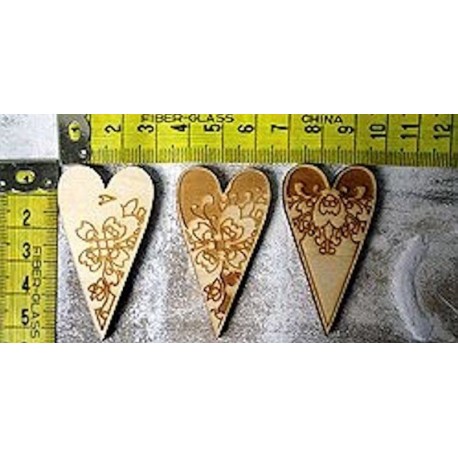 lot de coeur 180 embellissement en bois pour vos créations