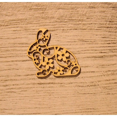 Lapin ciselé 1202 embellissement en bois pour vos créations