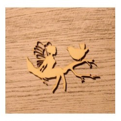 la fée et l'oiseau 1198 embellissement en bois pour vos créations